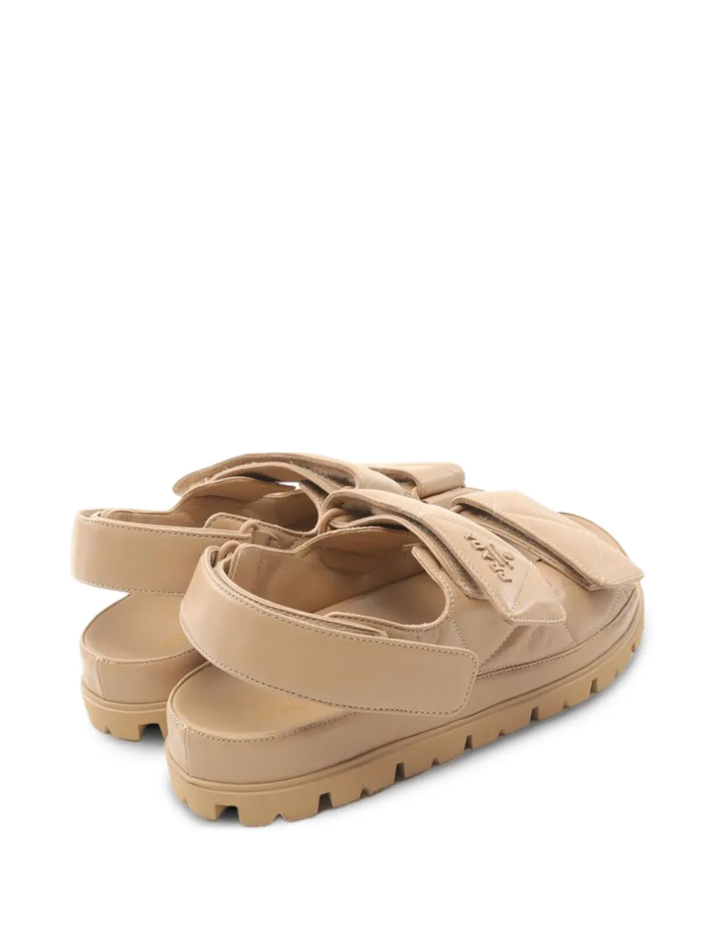 Prada Pre-Owned 35 mm gewatteerde leren sandalen - Beige