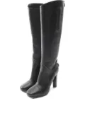 Hermès Pre-Owned zip-detail leather knee-high boots - Black