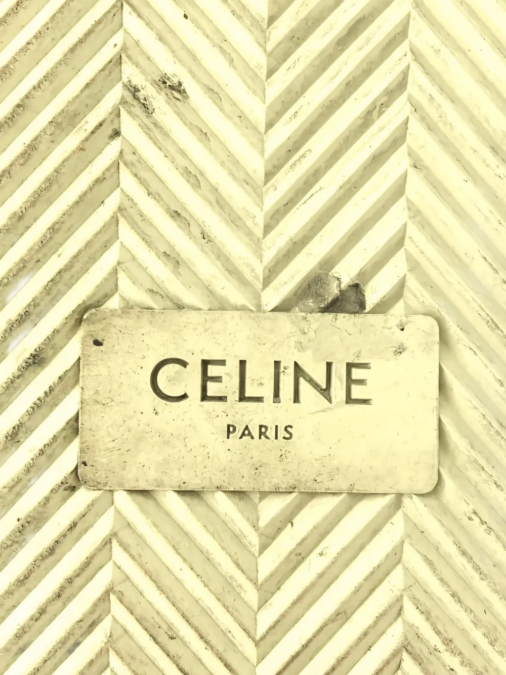 Pre-owned Celine Abstract-print High-top Sneakers In White