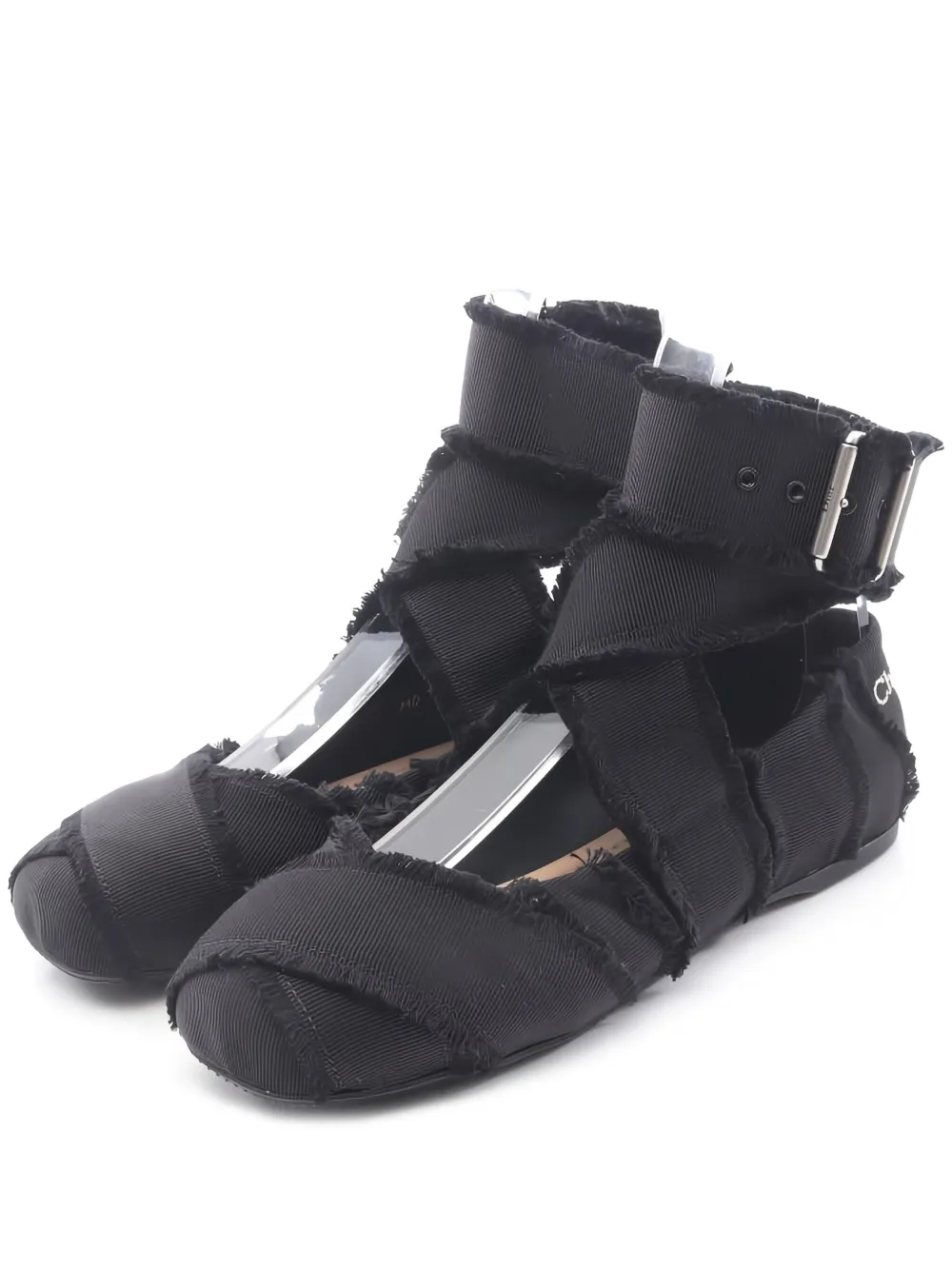 Christian Dior Pre-Owned リボンディテール フラットシューズ - ブラック Christian Dior Pre-Owned リボンディテール フラットシューズ - ブラック