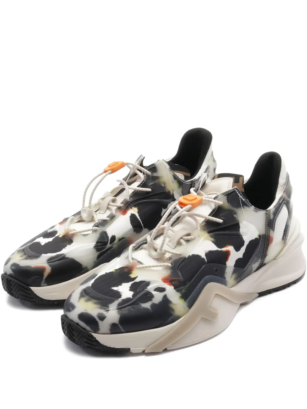 Fendi Pre-Owned Flow abstract-print sneakers | White | Image 1