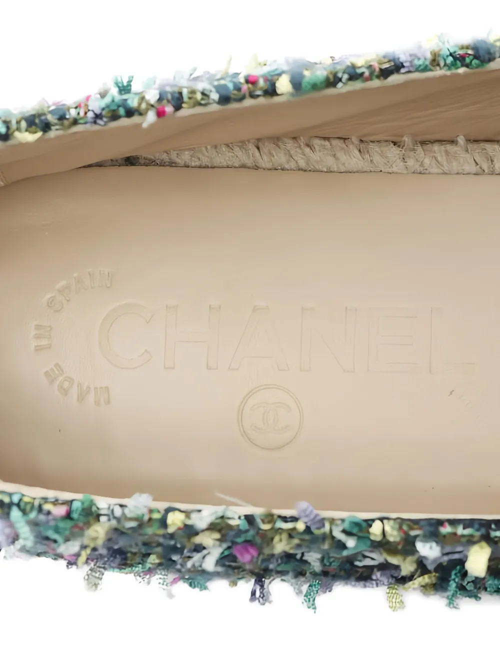 Pre-owned Chanel Logo-detail Tweed Espadrilles In Black