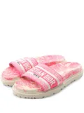 Christian Dior Pre-Owned floral-print canvas slide sandals - Pink