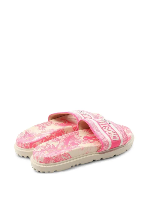 Christian Dior Pre-Owned floral-print Canvas Slide Sandals | Pink