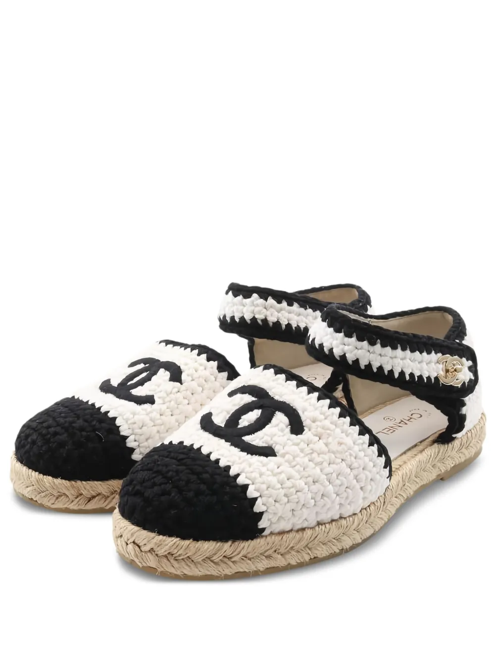 Pre-owned Chanel Coco Mark Espadrilles In White