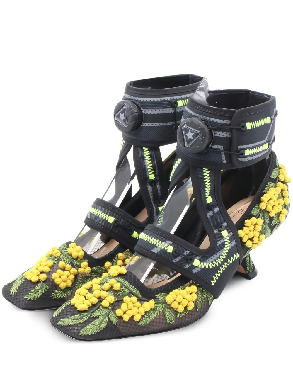 Christian Dior Pre-Owned x Roger Vivier 50mm Mimosa パンプス - ブラック Christian Dior Pre-Owned x Roger Vivier 50mm Mimosa パンプス - ブラック