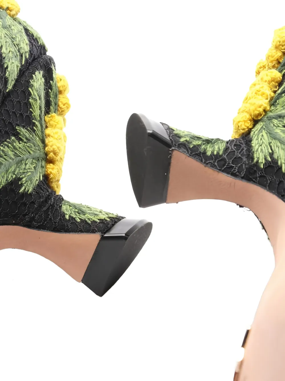 Pre-owned Dior X Roger Vivier 50mm Mimosa Floral-embellished Pumps In Black