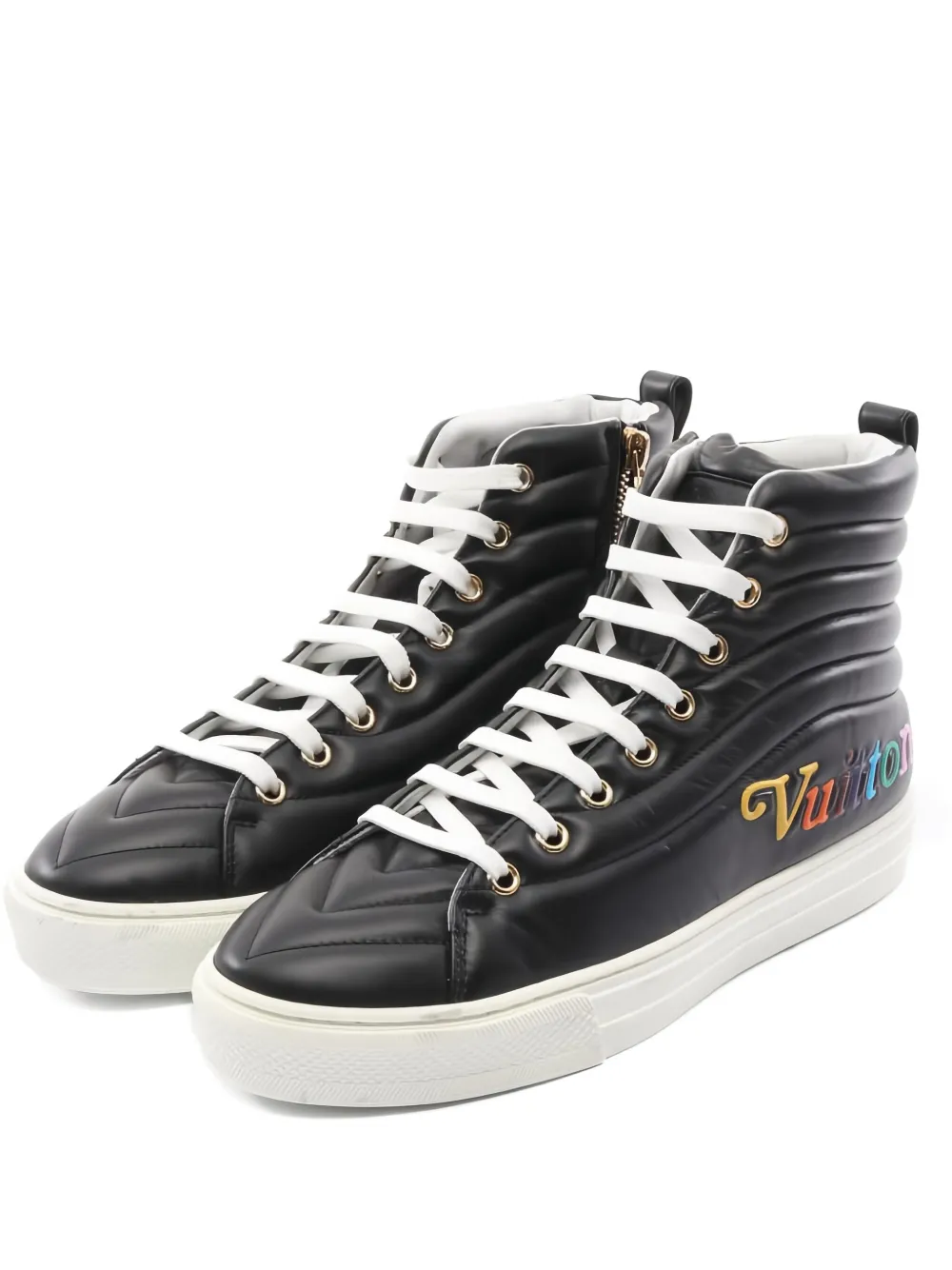 Louis Vuitton Pre-Owned Stellar Line quilted high-top sneakers | Black | Image 1