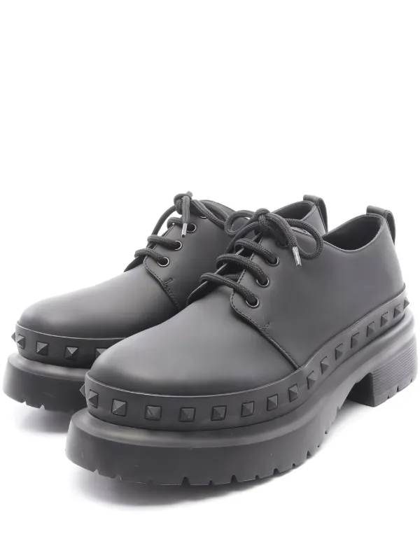 Valentino Garavani Pre-Owned 50mm Rockstud Sneakers Black FARFETCH IN