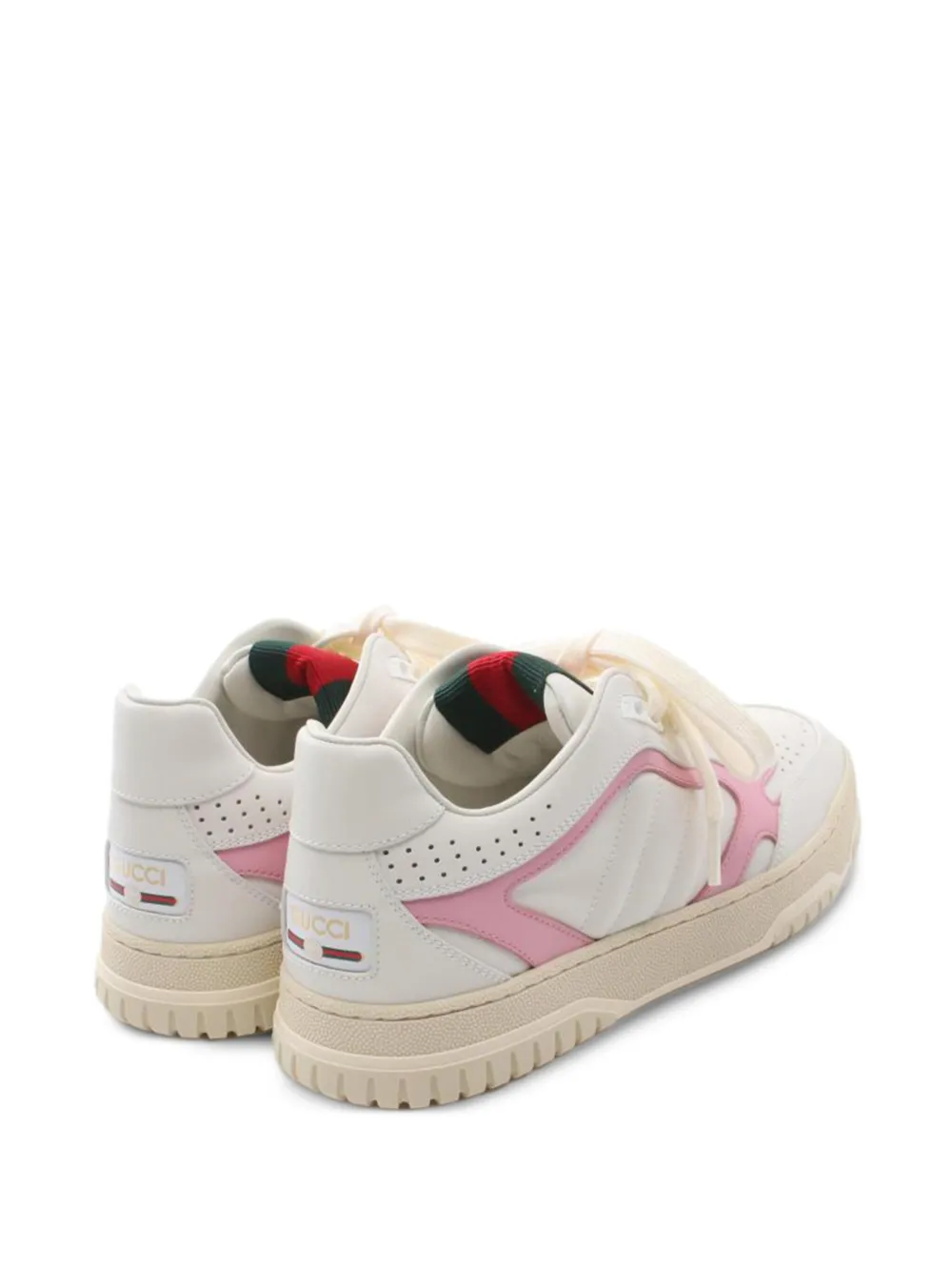 Gucci Pre-Owned Re-Web leren sneakers met vlakken - Wit