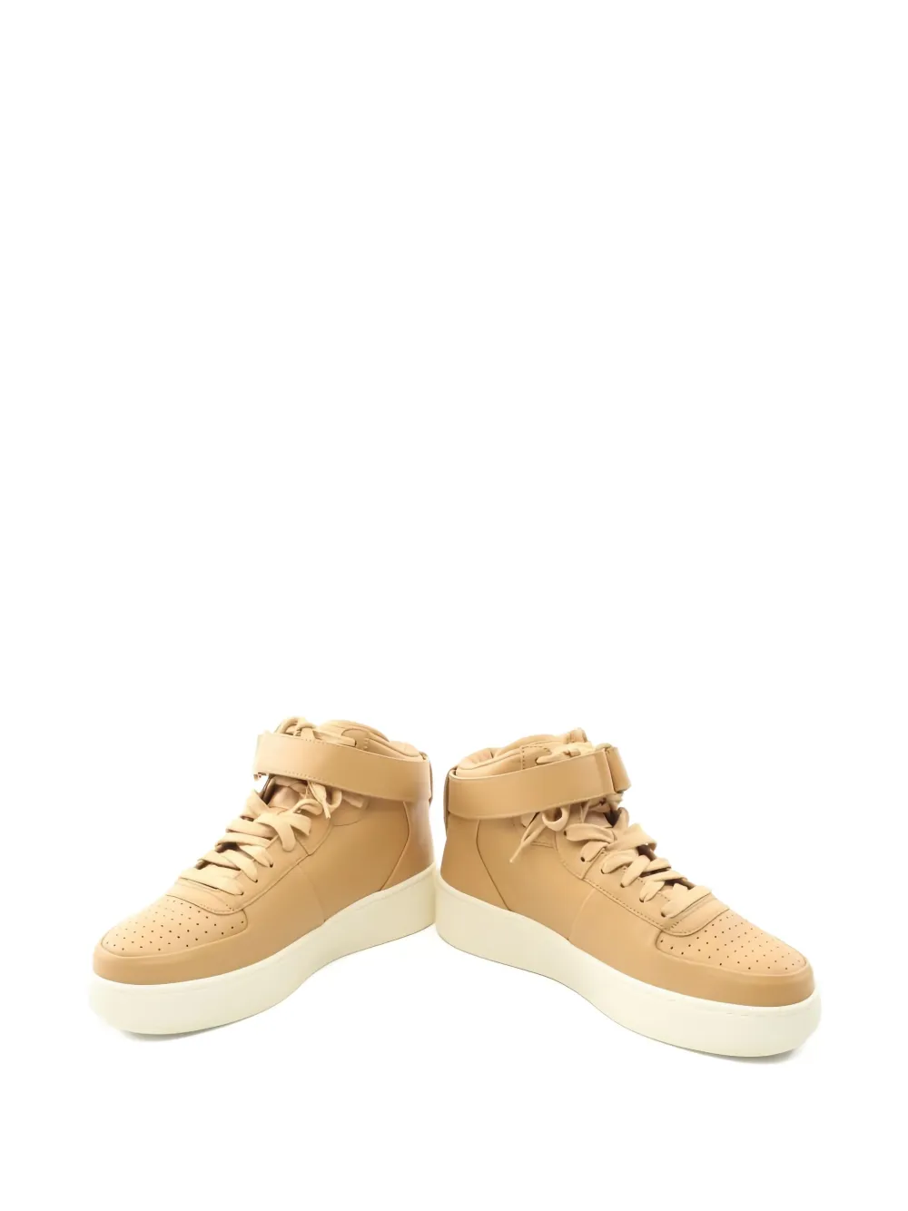 Celine Pre-Owned 2020s hoog uitgesneden leren sneakers met klittenband - Bruin