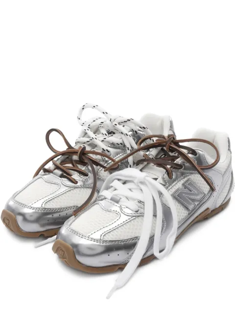 Miu Miu Pre-Owned x New Balance 550 metallic-effect leather sneakers