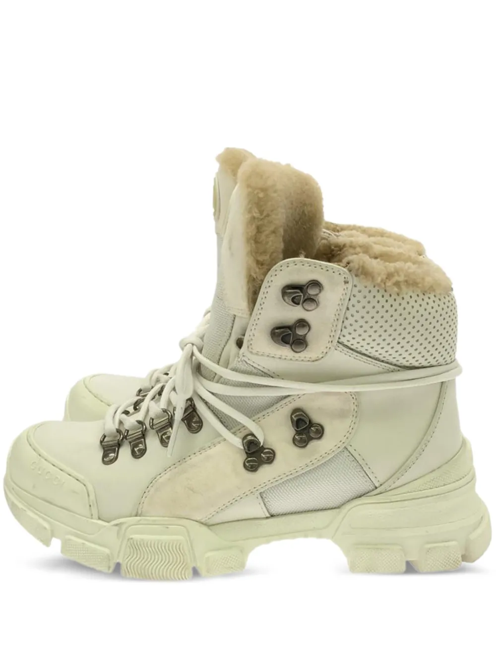 Gucci Pre-Owned shearling-lined leather sneakers | White | Image 1