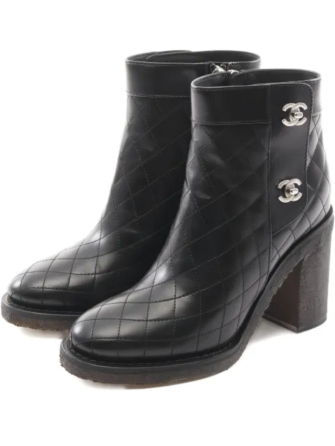 CHANEL Pre-Owned Stiefeletten mit Rautensteppung 90mm