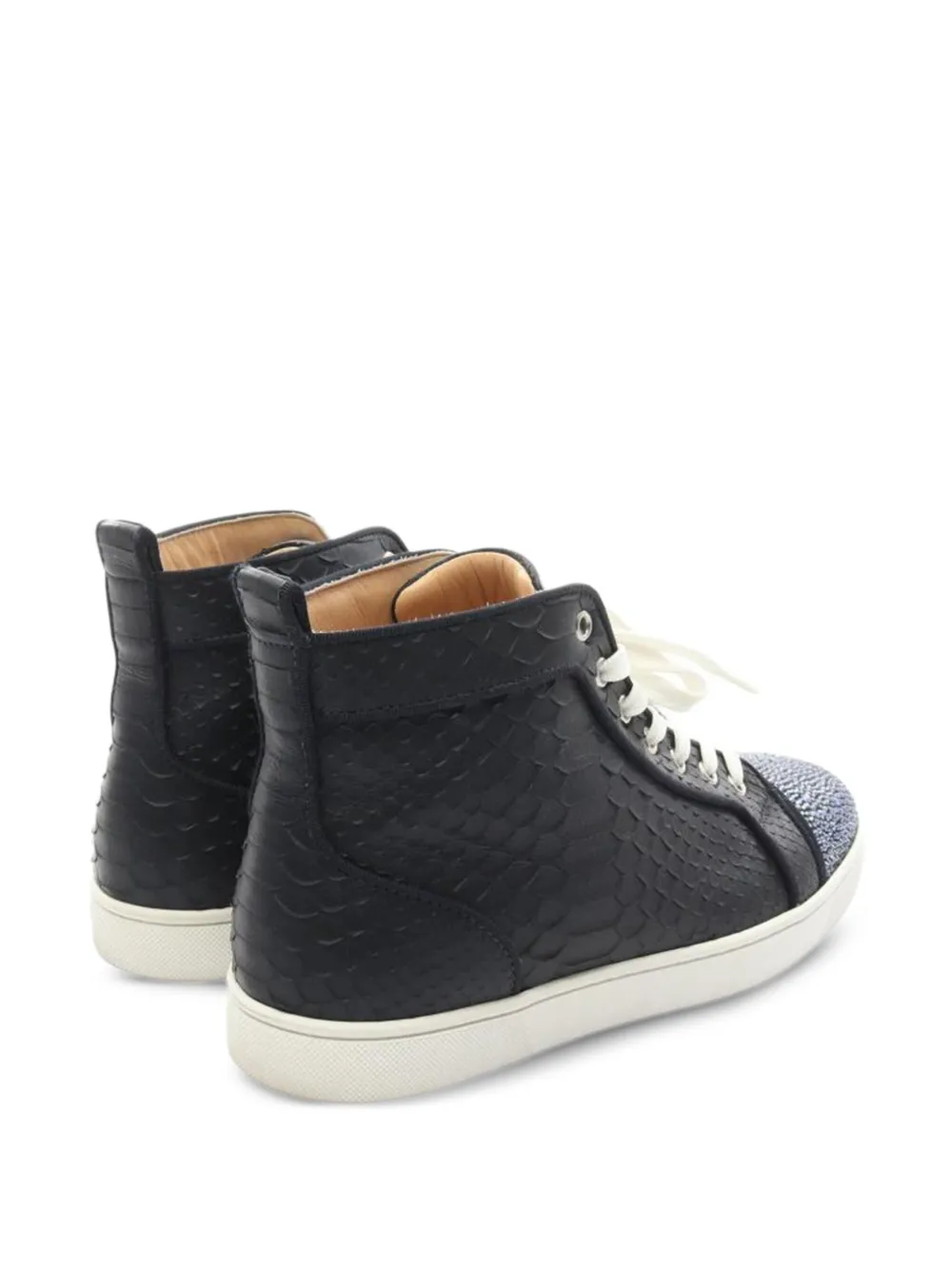 Pre-owned Christian Louboutin X Swarovski Crystal-embellished Sneakers In Black