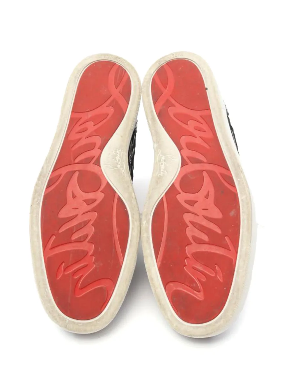 Pre-owned Christian Louboutin X Swarovski Crystal-embellished Sneakers In Black