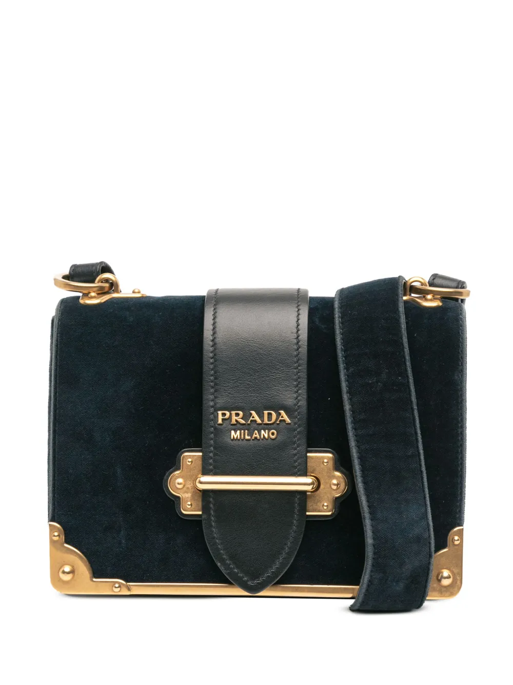 Prada Pre-Owned 2000-2025 Velvet Cahier crossbody bag - ブルー Prada Pre-Owned 2000-2025 Velvet Cahier crossbody bag - ブルー