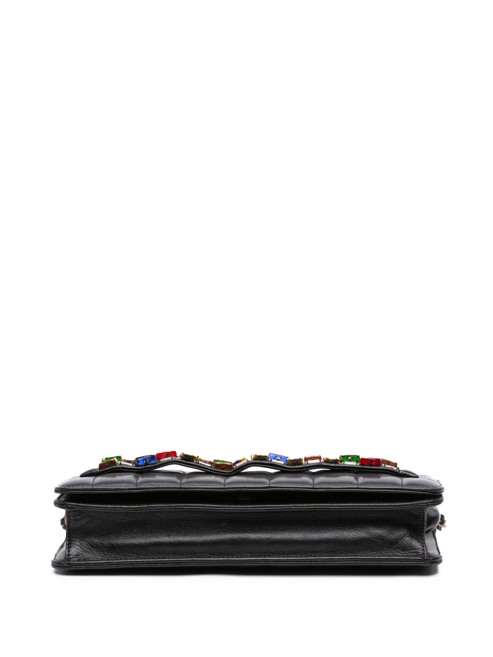 Pre-owned Chanel 2010-2011 Paris Byzance Lambskin Jeweled Evening Clutch With Chain Crossbody Bag In Black