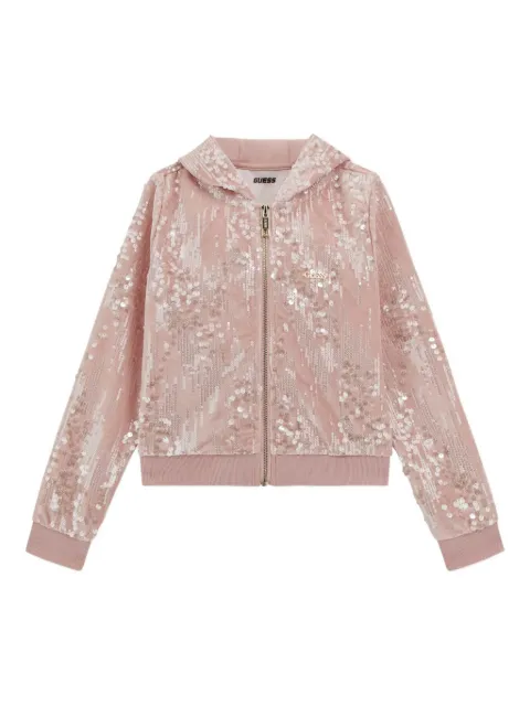 guess kids sequin-embellished hoodie