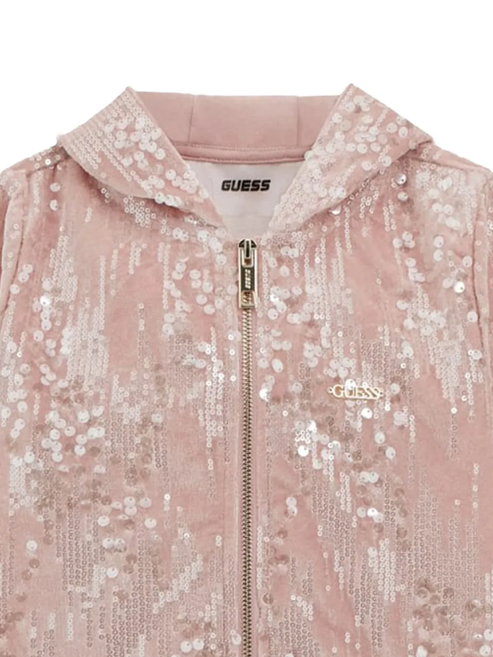 guess kids Hoodie verfraaid met pailletten Roze