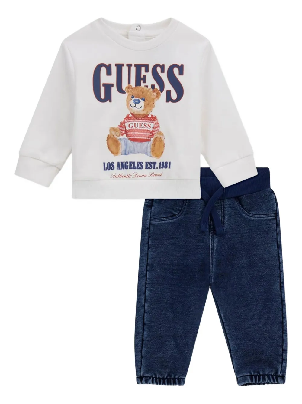 guess kids elasticated-cuff trousers set | White | Image 1