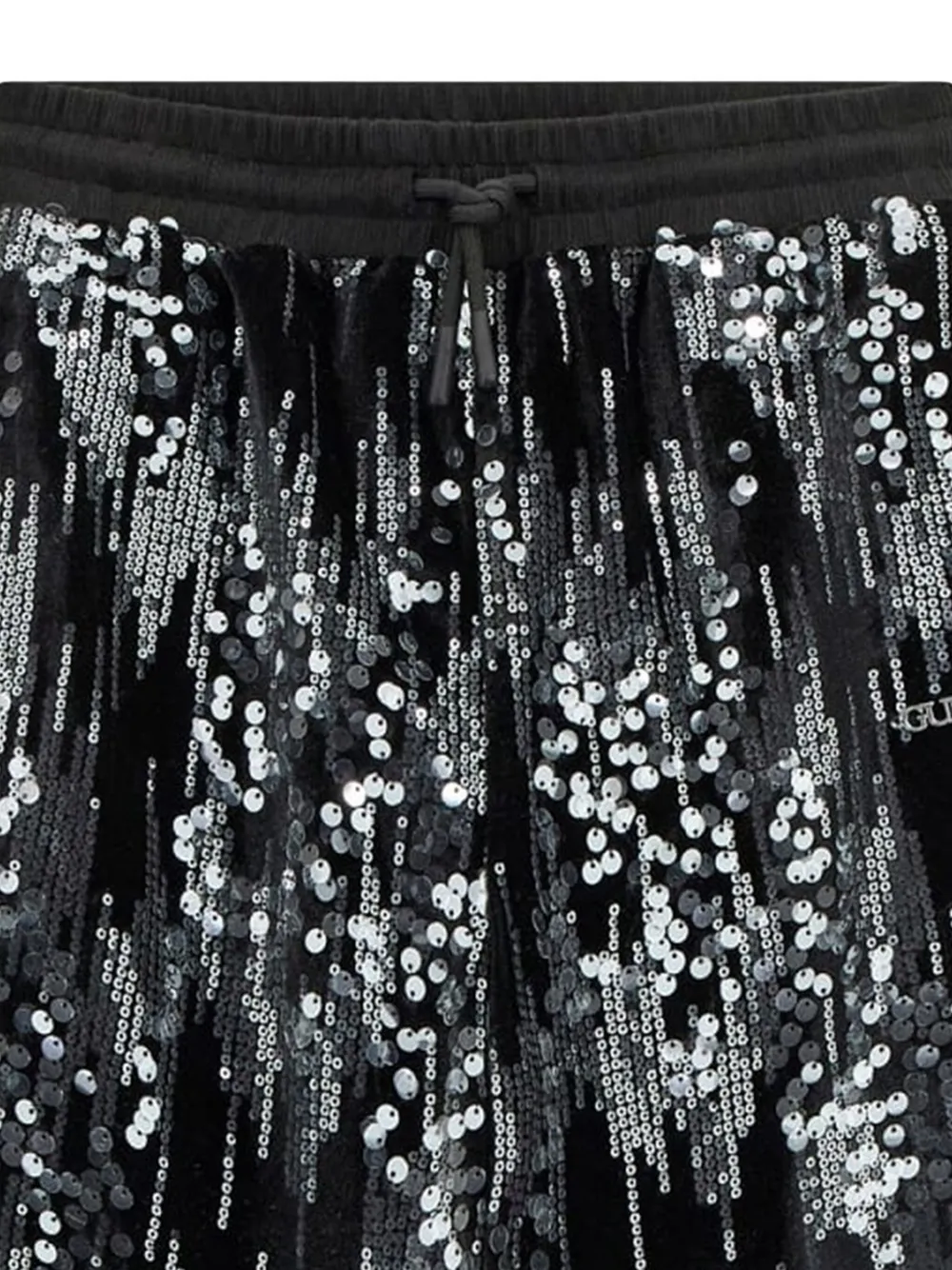 Guess Sequin-embellished Velvet Trousers In Black