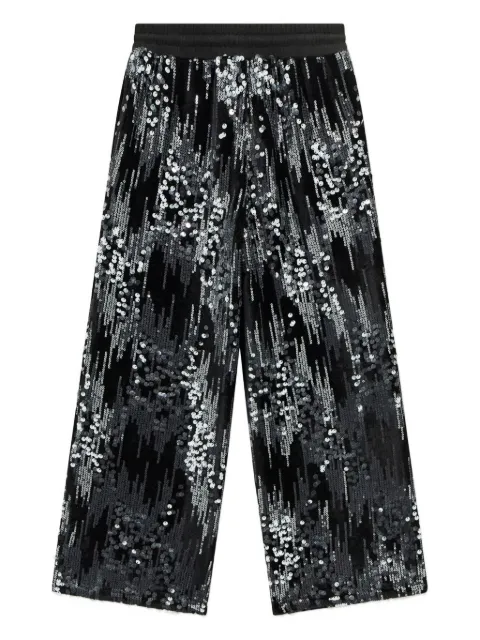 guess kids sequin-embellished velvet trousers
