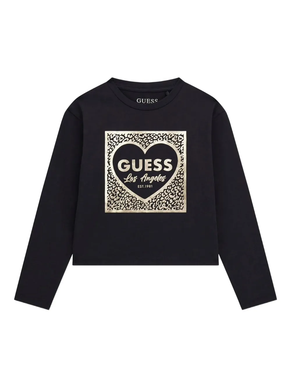 guess kids ロゴ ロングTシャツ - ブラック guess kids ロゴ ロングTシャツ - ブラック