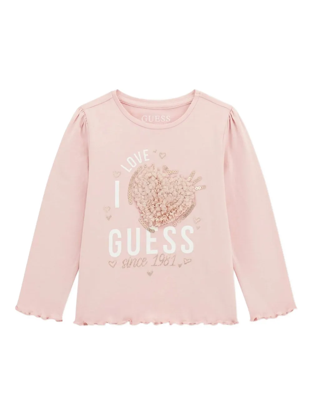 guess kids sequin-embellished long-sleeve top | rose | Image 1