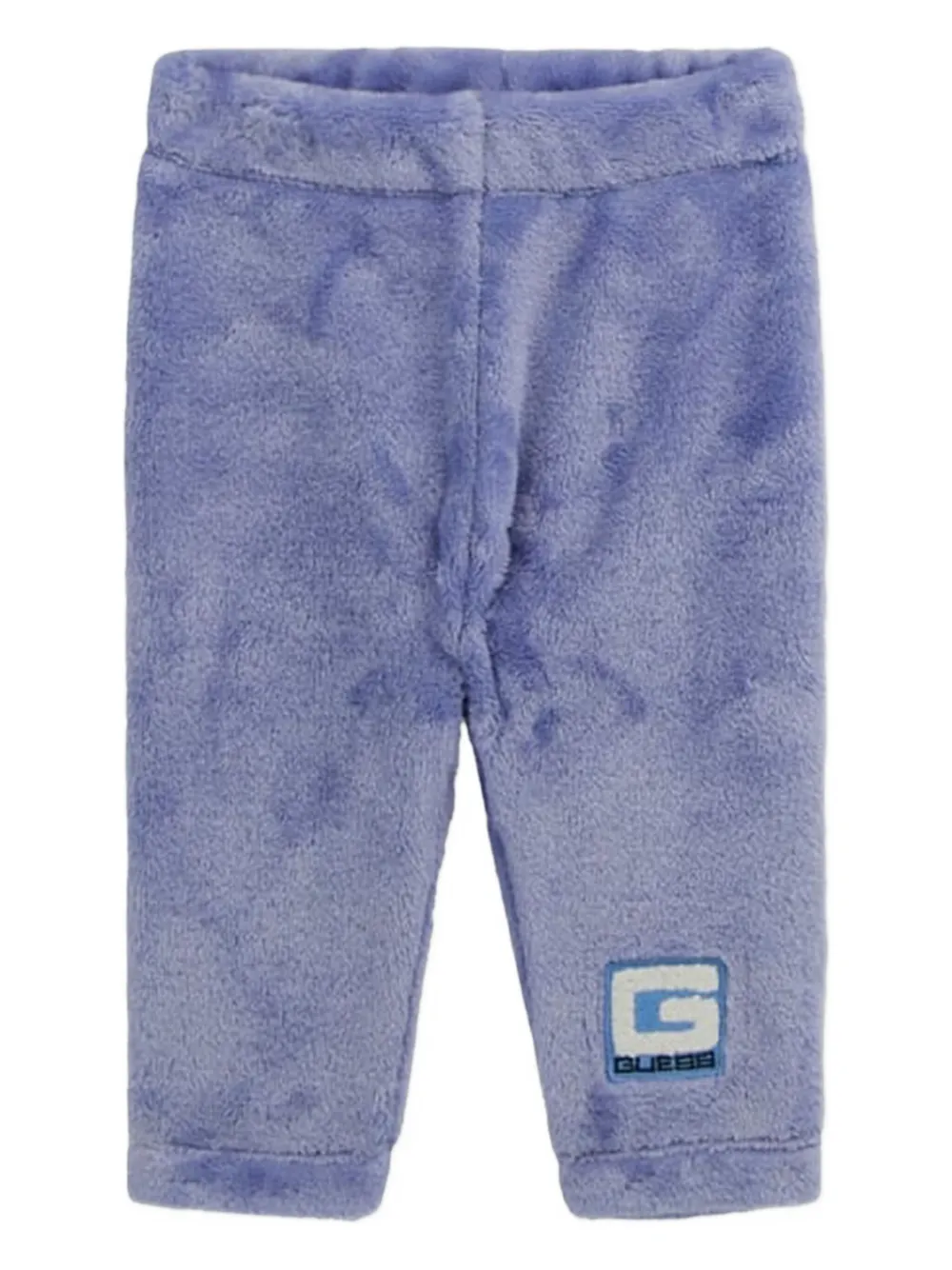 Guess Logo-patch Fleece Babygrow Set In Purple