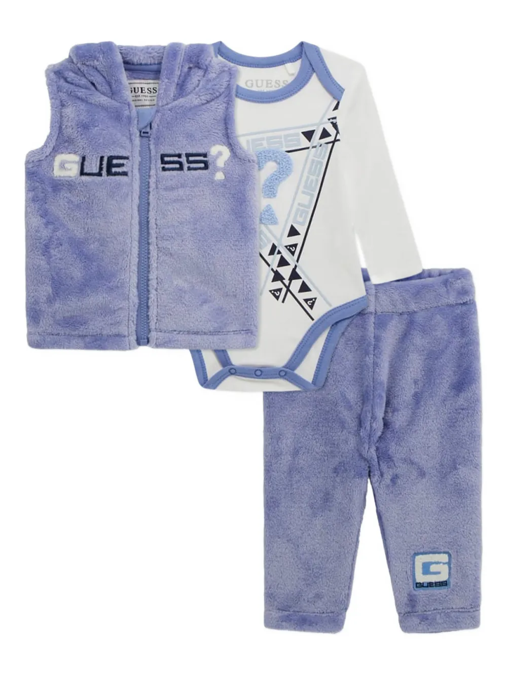 guess kids ロゴパッチ ベビーウェア セット - ブルー guess kids ロゴパッチ ベビーウェア セット - ブルー