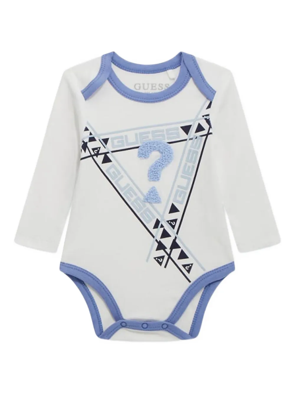 Guess Logo-patch Fleece Babygrow Set In Purple