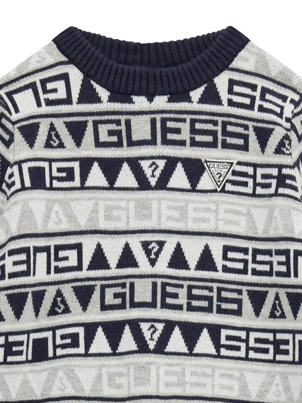 guess kids Romper met logopatroon en lange mouwen Wit