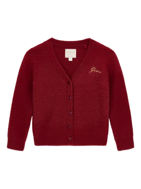 guess kids embroidered button cardigan