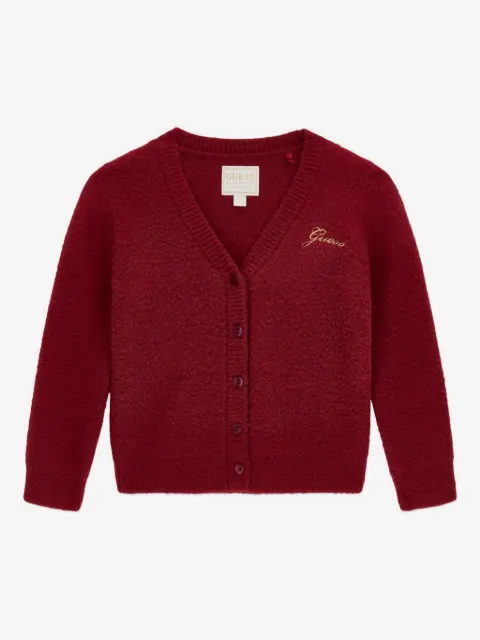guess kids embroidered button cardigan