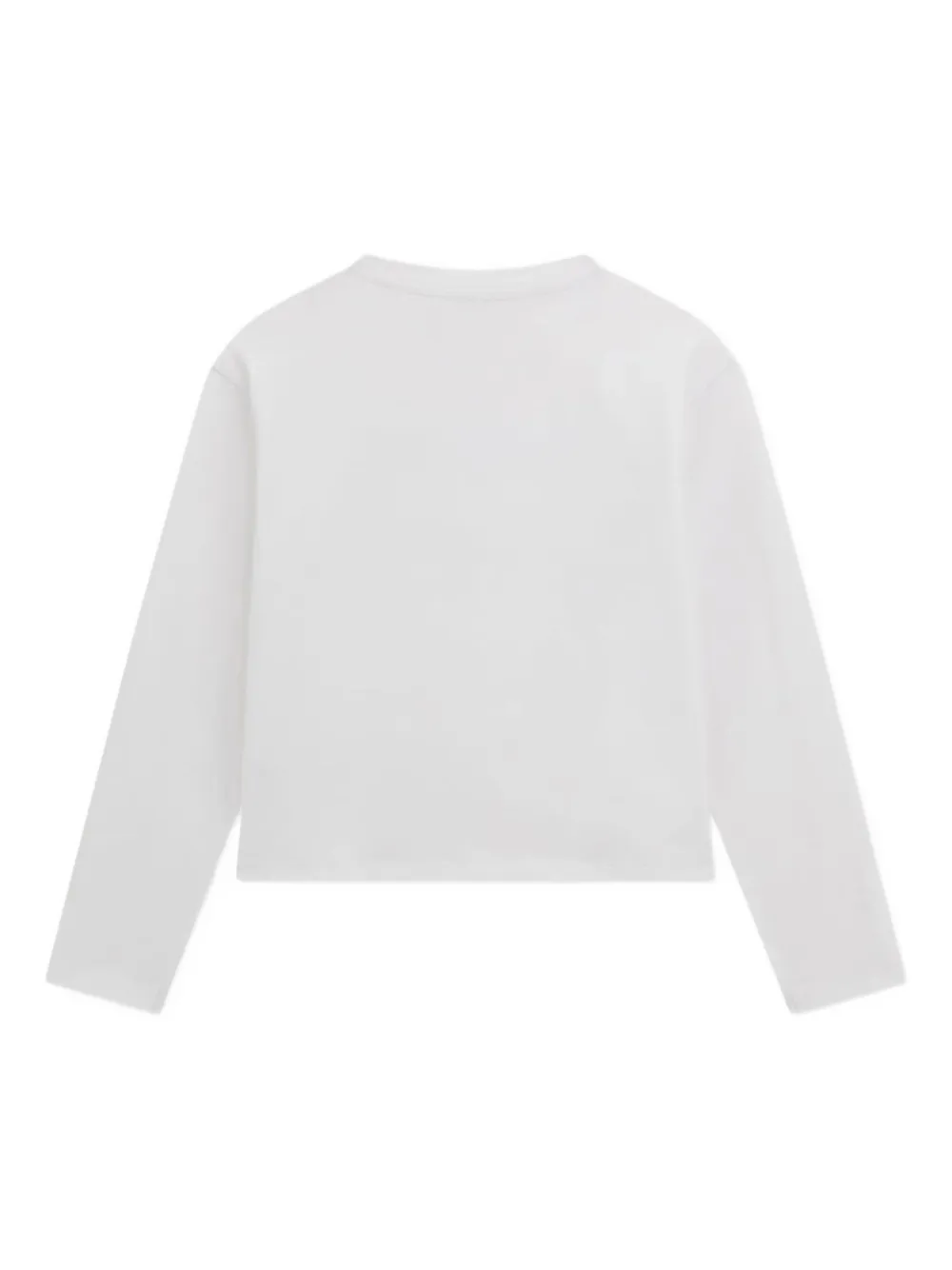 Guess Heart-leopard Print Long-sleeve T-shirt In White