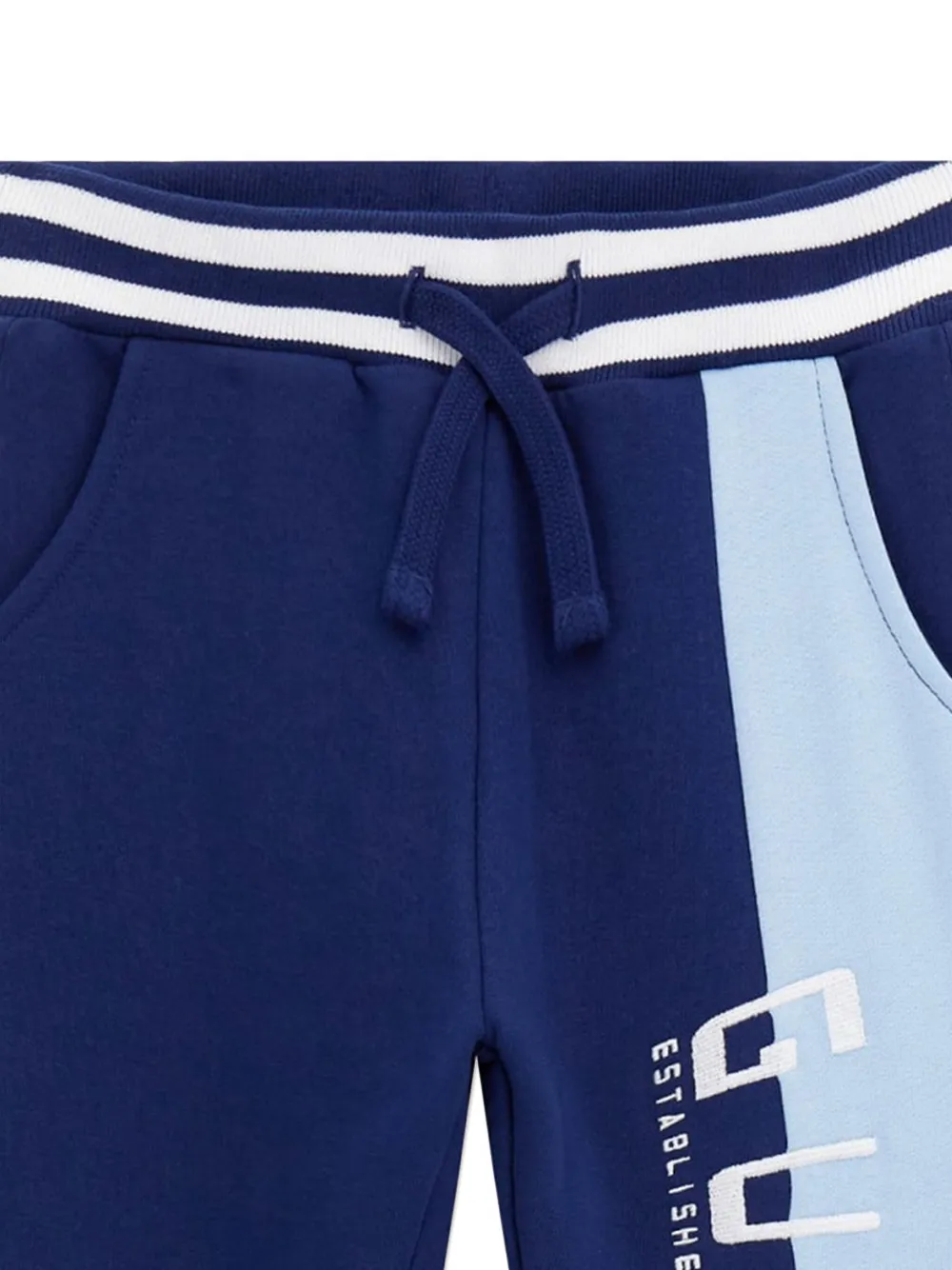Guess Logo-embroidered Track Pants In Blue