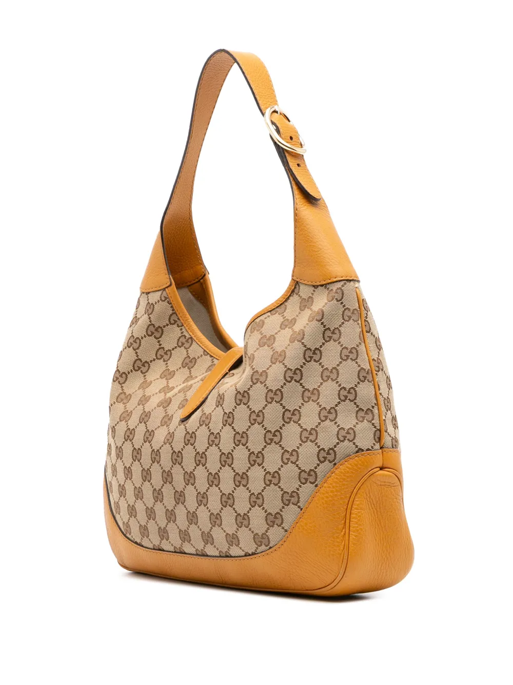 Pre-owned Gucci 2016-2025 Gg Canvas Web Jackie O Bouvier Crossbody Bag In Brown