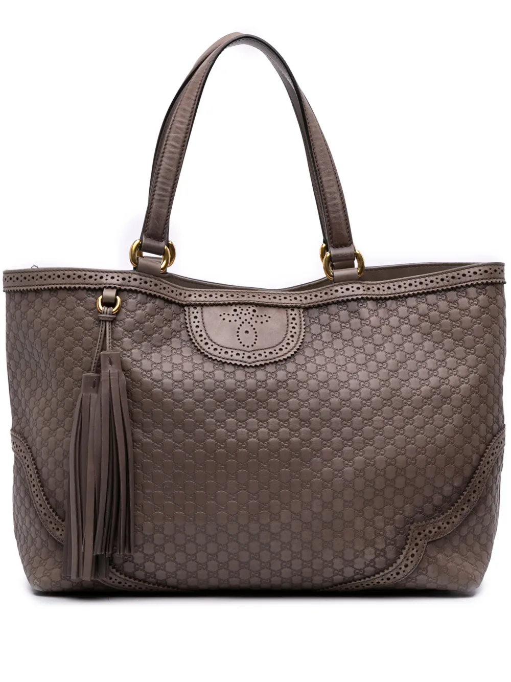 Gucci Pre-Owned 2016-2025 Microguccissima Brogue Duilio tote bag | Brown | Image 1