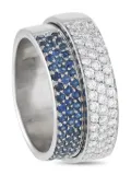 Giorgio Visconti 18K white gold sapphire and diamond ring - Silver