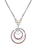 Staurino 18K white gold diamond and sapphire necklace - Silver