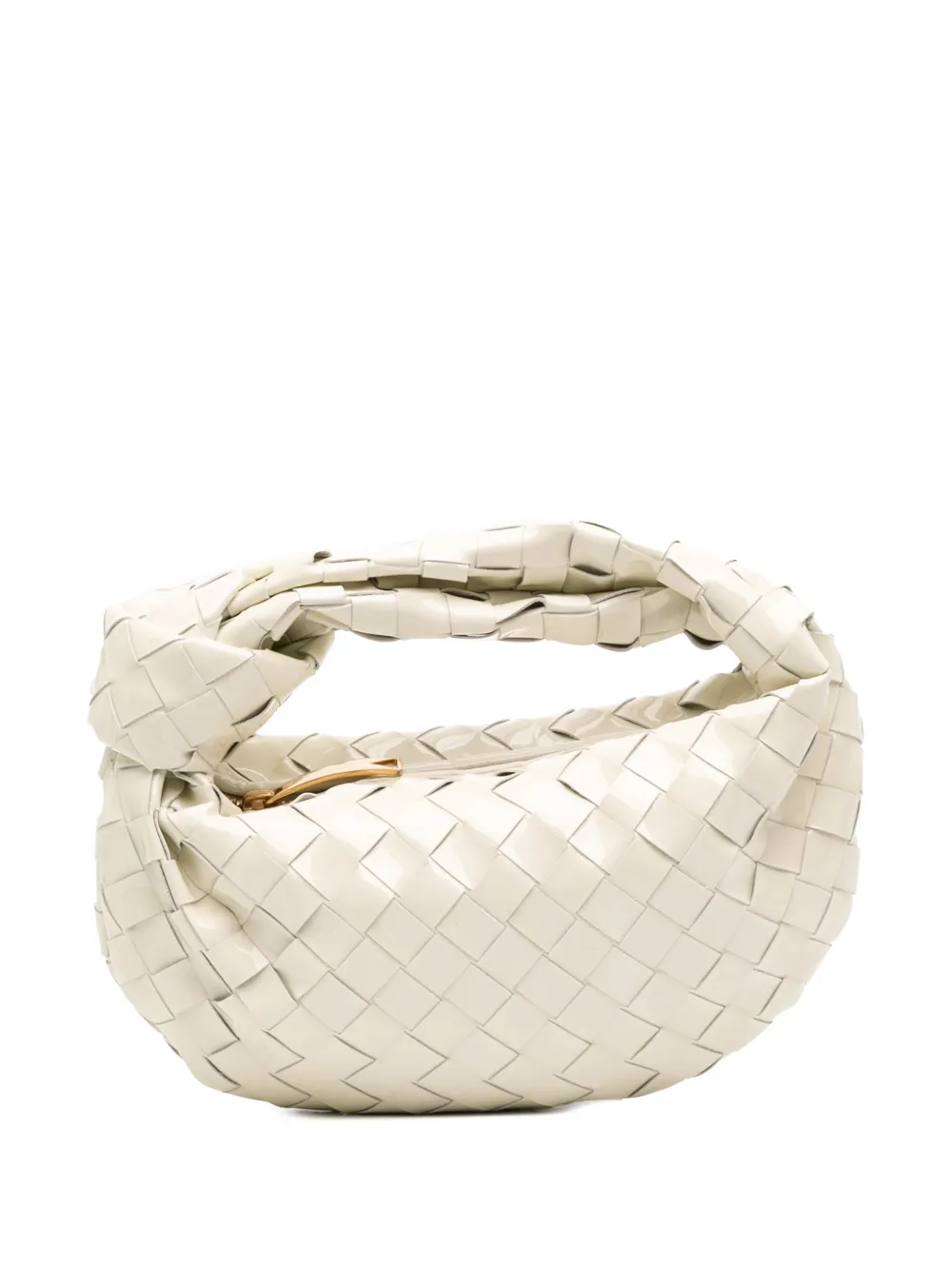 Bottega Veneta Pre-Owned 2012-2025 Mini Patent Intrecciato Jodie hobo Bottega Veneta Pre-Owned 2012-2025 Mini Patent Intrecciato Jodie hobo