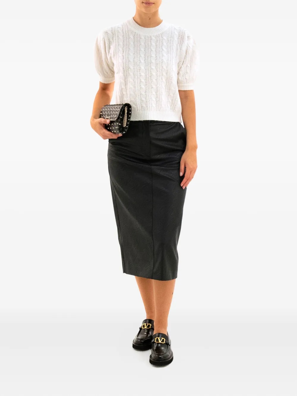 Lisa Yang Cable-knit Puff-sleeve Sweater In Neutral