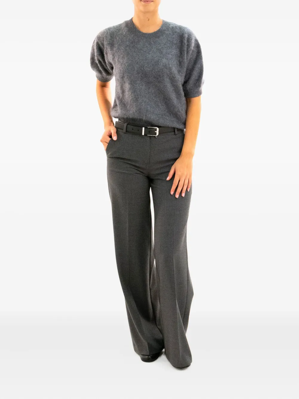 Lisa Yang Puff-sleeve Mohair Sweater In Gray