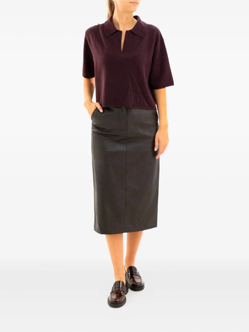Lisa Yang Polotop met korte mouwen - Rood