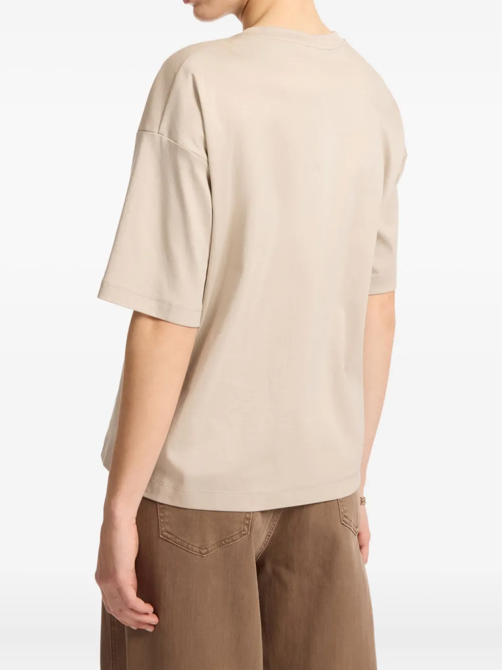 Elena Miro' Bee-embellished T-shirt In Neutral