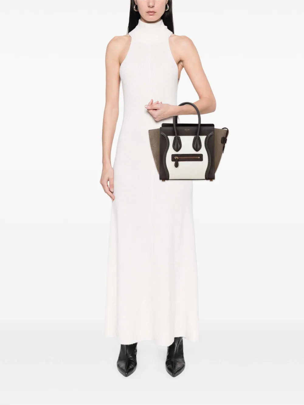 Celine Pre-Owned 2016 Micro Tricolor Nubuck and Calfskin Luggage tote bag | Pre-Owned | Image 2
