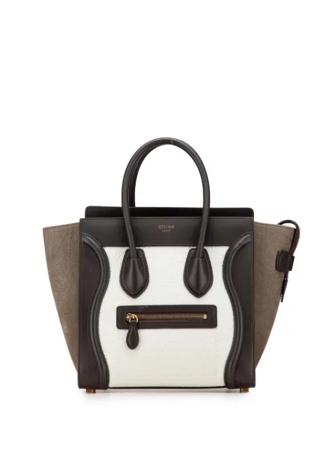 Celine Pre-Owned 2016 Micro Tricolor Nubuck and Calfskin Luggage tote bag