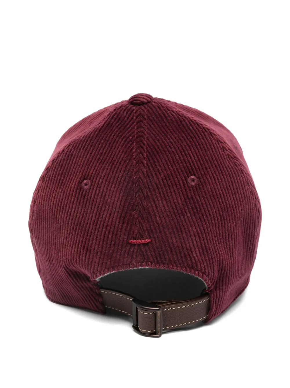 Brunello Cucinelli logo-embroidered corduroy cap - Rood