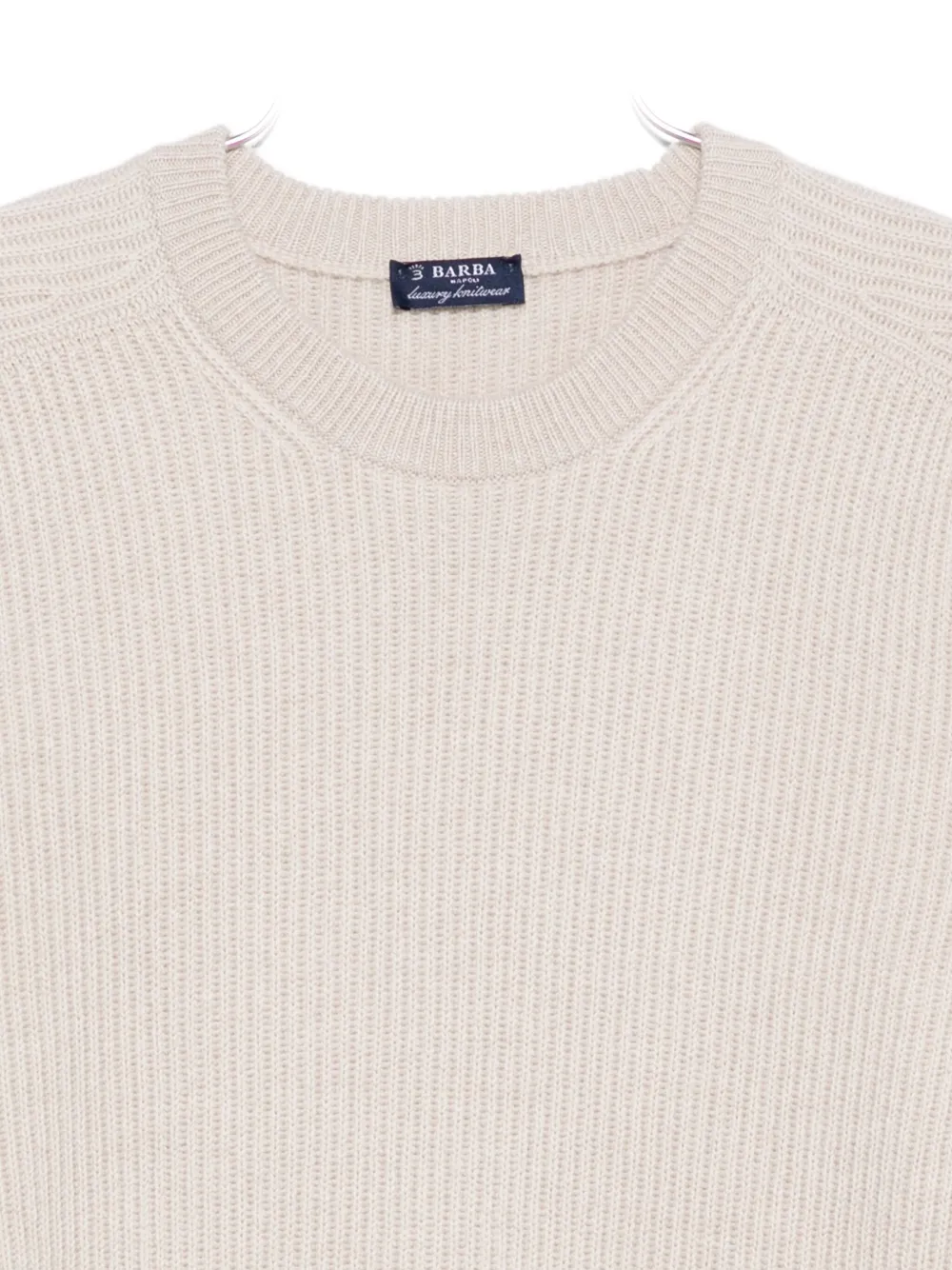 Barba Napoli Ribbed Crew-neck Sweater In Neutral